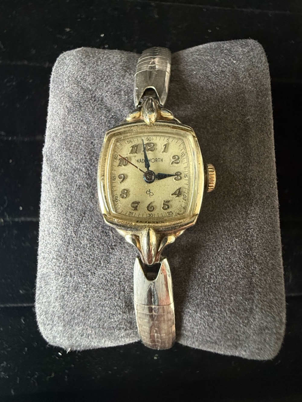 1940 Wadsworth Women's Gold 10k Gold white gold GP Vintage-Style Bracelet Watch